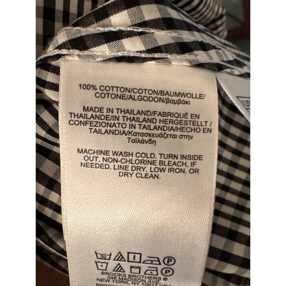 Brooks Brothers Womens Plaid Button-Down Shirt Dress Size 10 Black & White - Picture 6 of 7